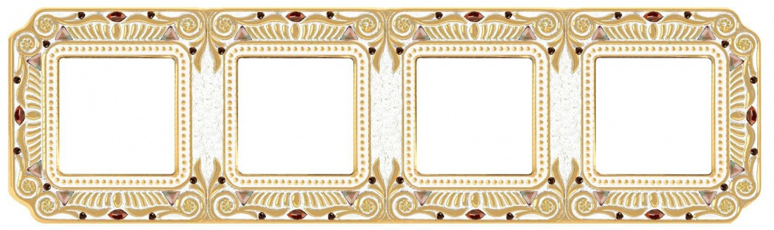 Рамка четверная Fede Palace gold white patine FD01364OPCL