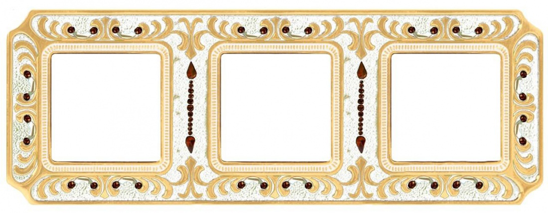 Рамка тройная Fede Palace светлое золото-белая патина FD01353OPCL
