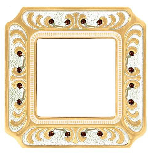 Рамка одинарная Fede Palace светлое золото-белая патина FD01351OPCL