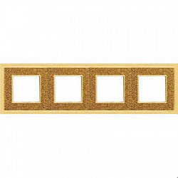 Рамка четверная Fede Crystal De Luxe Art красное золото FD01294OR