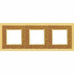 Рамка тройная Fede Crystal De Luxe Art красное золото FD01293OR